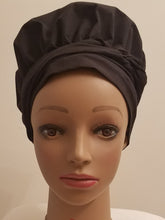 Load image into Gallery viewer, Solid Black African Head Wrap
