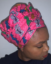 Load image into Gallery viewer, Pink African Print  Head Wrap
