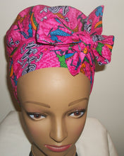 Load image into Gallery viewer, Pink African Print  Head Wrap
